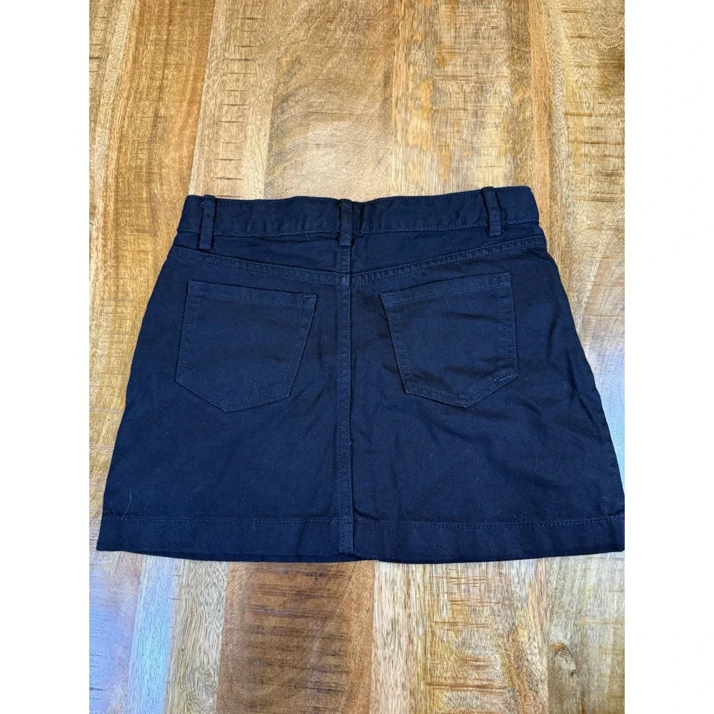 The Children's Place Girls 12 Black Rhinestone Denim Mini Skirt NWT Y2K